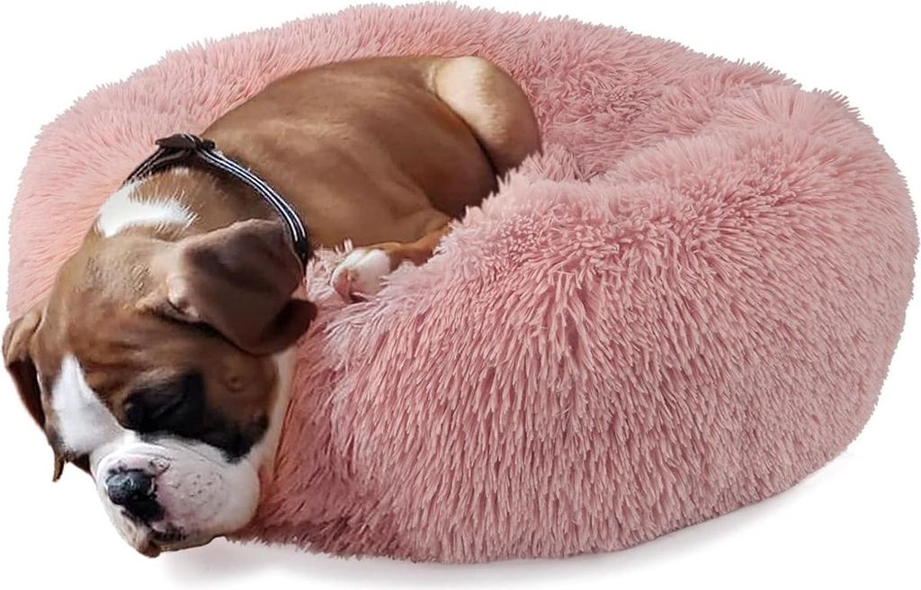 Hundebett, bequem, rund, weich, waschbar, Katzenkissen, Bett, Haustierbetten für kleine und mittelgroße Hunde (Pink)