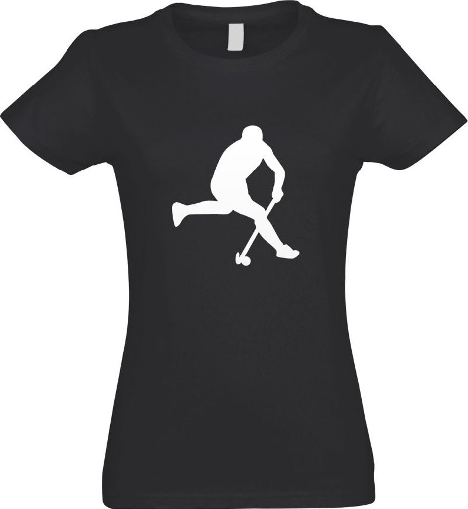 Kiwistar - T-Shirt tailliert - Damen - Graphit - Hockey Ball Sportler Figur - mit Motiv Bedruckt - Funshirt Design - Sport - Freizeit - Damen - S