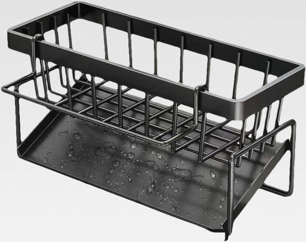 Organizer für Spülen | Spüle aus rostfreiem Edelstahl mit Schwammhalter - Aufbewahrungslösung für Reinigungsutensilien mit Schnellablauf für ...