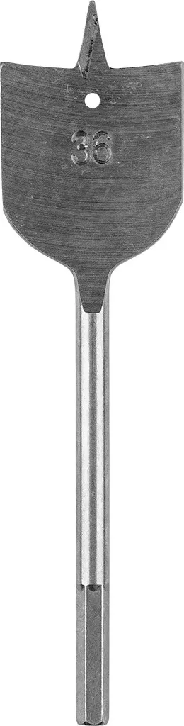 Punta per fresa piatta GRAPHITE, punta per fresa piatta per legno, punta a forchetta per legno per la lavorazione di legno e compensato, codolo esagonale HEX da 1/4", 36 x 152 mm