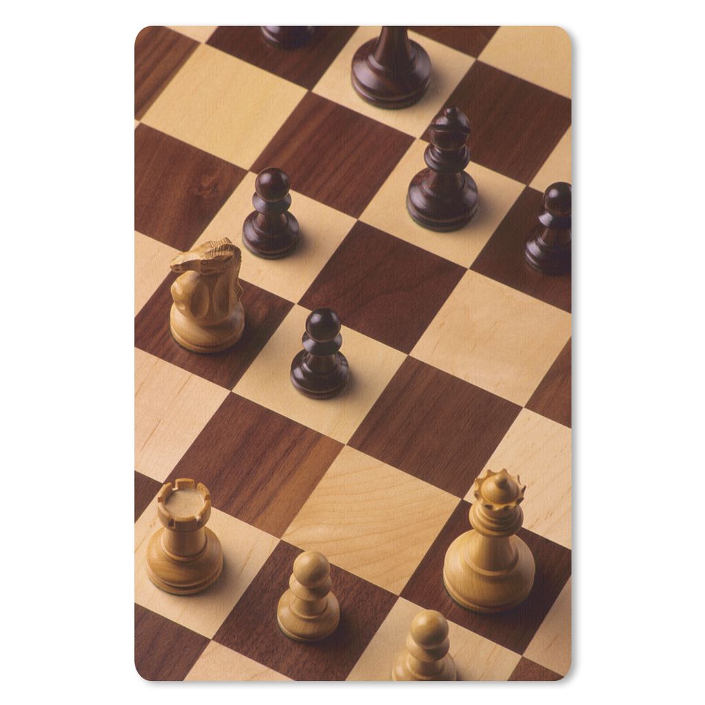 MuchoWow Mauspad Mousepad Das Schachbrett während einer Schachpartie 40x60 cm - Mousepads - Maus Mat - Pad - Mausunterlage - Schreibtisch Accesoire