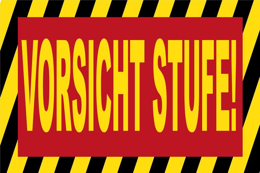 vianmo Holzschild 20x30 cm Vorsicht Stufe