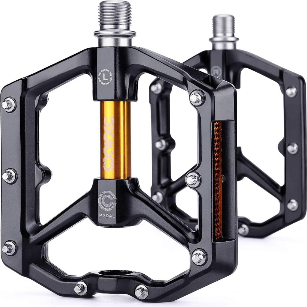 Fahrradpedale mit Reflektoren und 3 versiegelten Schichten, Aluminiumlegierung, breite Plattformpedale, Fahrrad, 9/16 Zoll, leicht, rutschfest, fü...