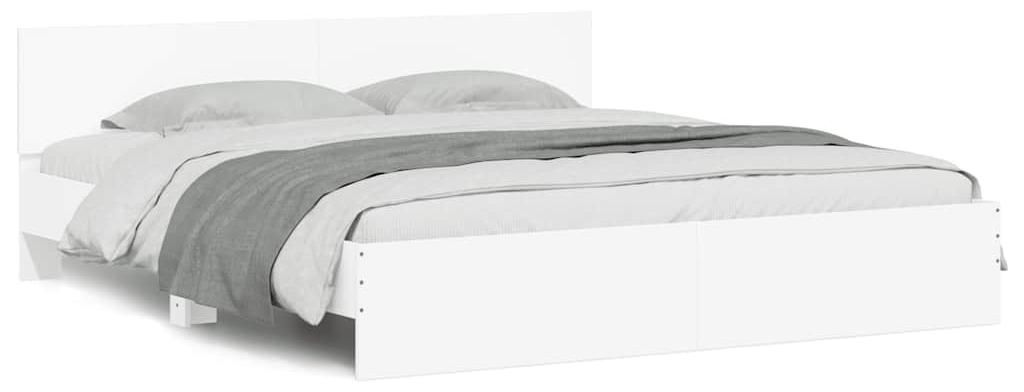 vidaXL Bettgestell mit Kopfteil Weiß 180x200 cm Produktbild 
