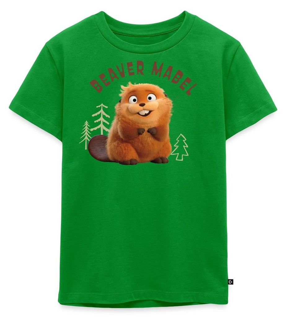 Spreadshirt Hoppers Bieber Mabel Mit Bäumen Kinder Premium T-Shirt, 134/140 (8 Jahre), Grün