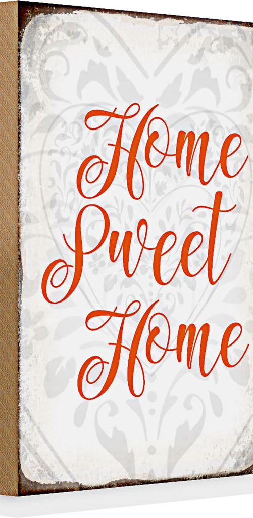 Holzschild Spruch 20x30cm Home sweet Home Herz