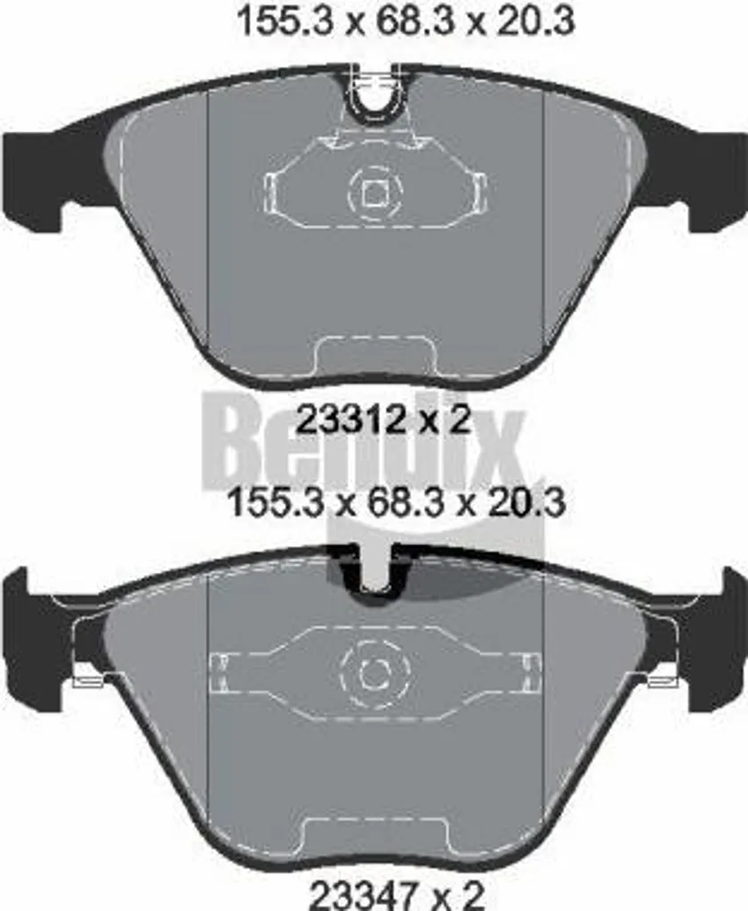 Plaquettes de frein hautes performances BENDIX BPD1544 pour BMW 1763089