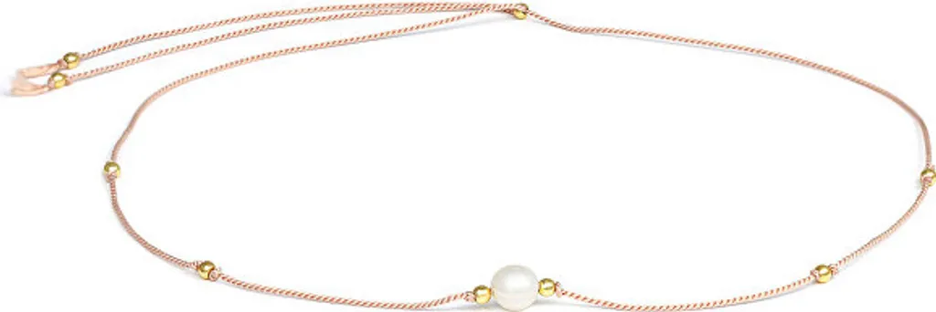 Collier fin perle de rivière véritable - Finition artisanale dorée