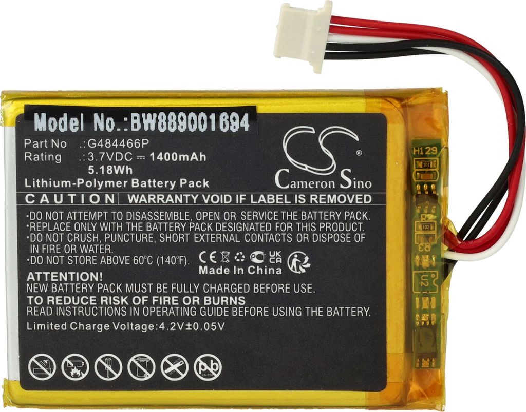 vhbw Akku kompatibel mit Polar V650 GPS Fahrradcomputer Radcomputer (1400 mAh, 3,7 V, Li-Polymer)