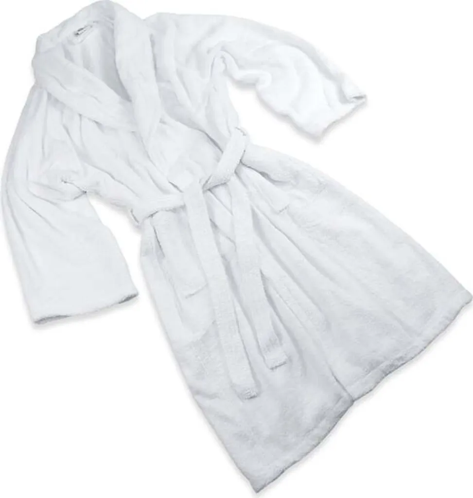 Robe de chambre en coton bio blanc manches raglan pour homme et femme