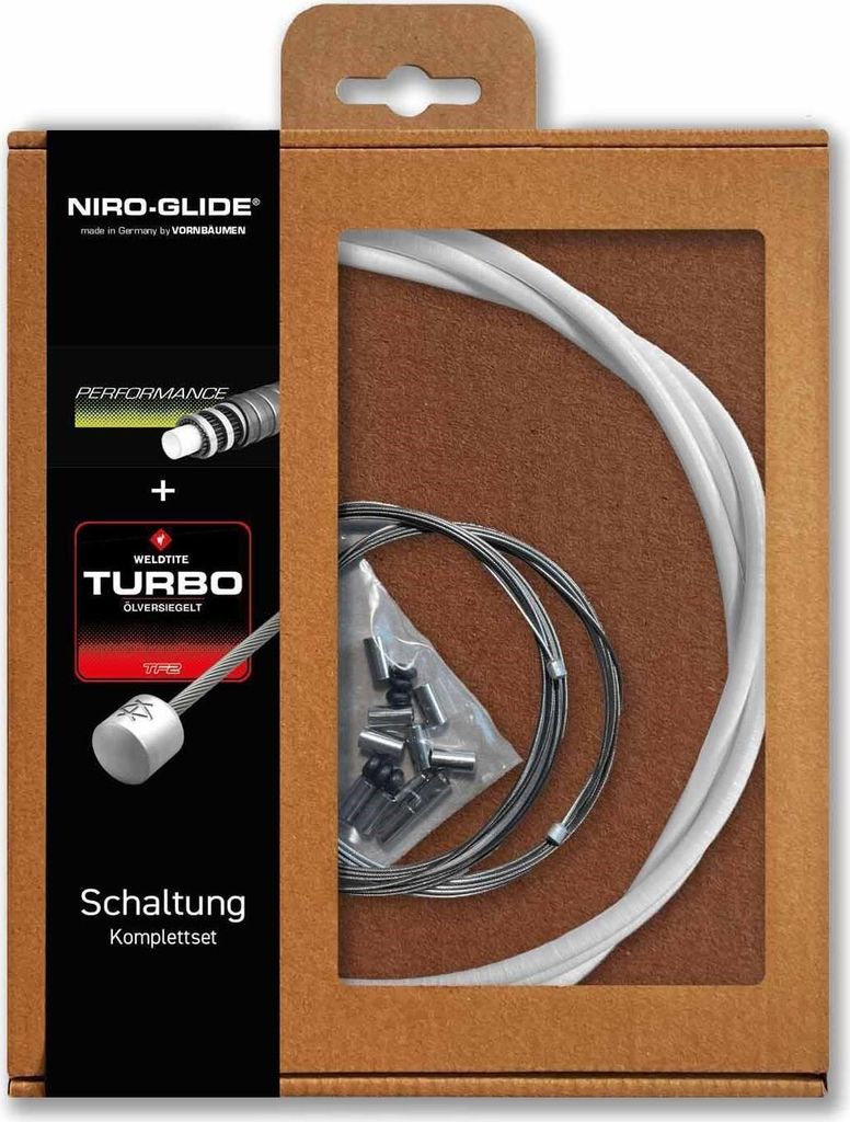 NIRO-GLIDE Schaltzug Set TURBO PERFORMANCE Hülle + Züge + Endkappen Weiß
