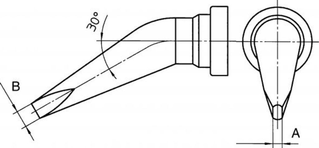 Lötspitze Serie LT, LT HX/Ø 0,8 mm, gebogen 30°, 100 Stück T0054442011 (Pack à 100 Stück)