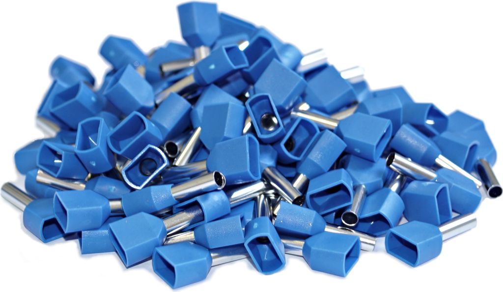 Aderendhülsen TWIN Querschnitt 0,75 mm² 8 mm Kabelhülsen 100 Stück isoliert