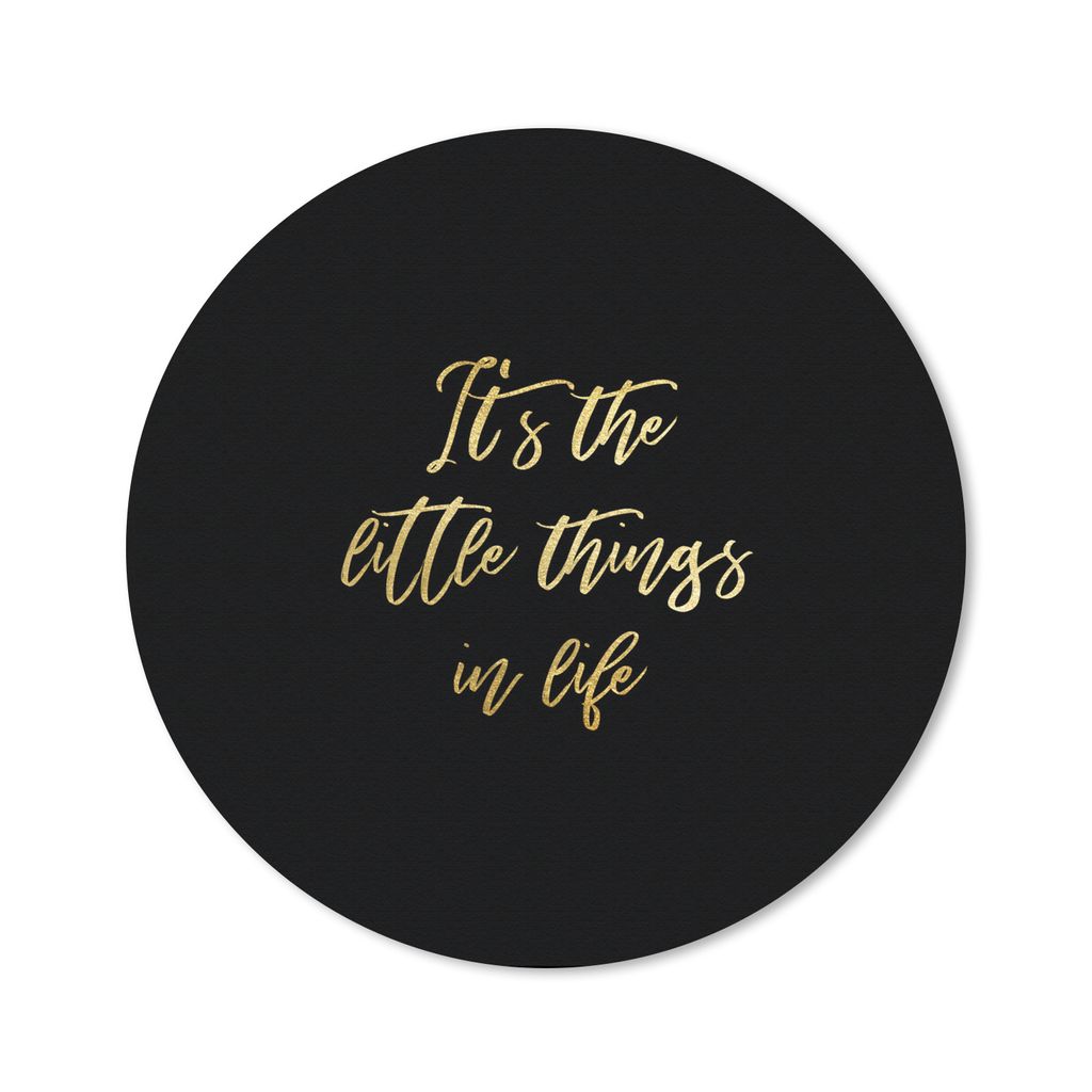 MuchoWow Mauspad Mousepad Zitat - Leben - Schwarz und Gold 50x50 cm - Mousepads - Maus Mat - Pad - Mausunterlage - Vinyl