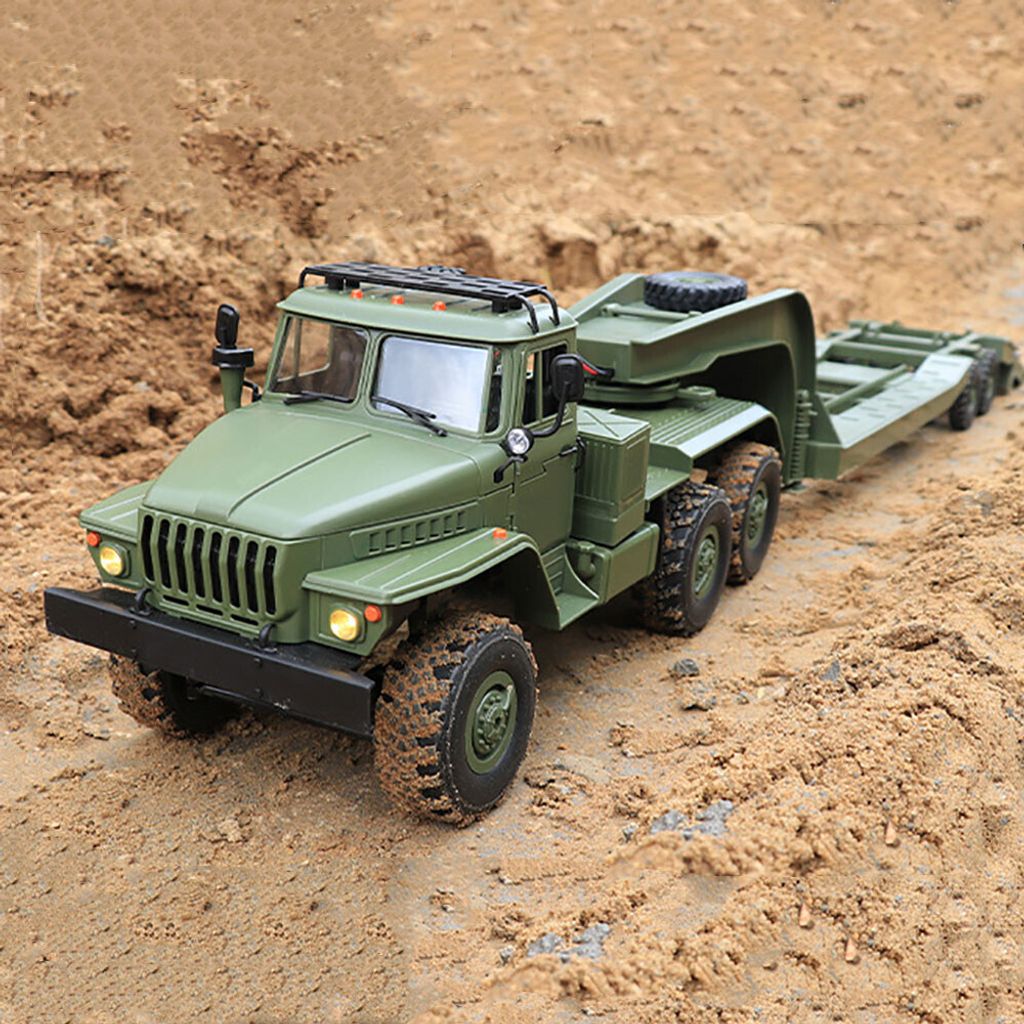WPL B36-3 Ural 1/16 2,4G 6WD RTR RC-Auto, Militär-LKW mit Anhänger, Rock Crawler Fahrzeugmodelle, Ferngesteuerte Spielzeug mit 1 Batterie