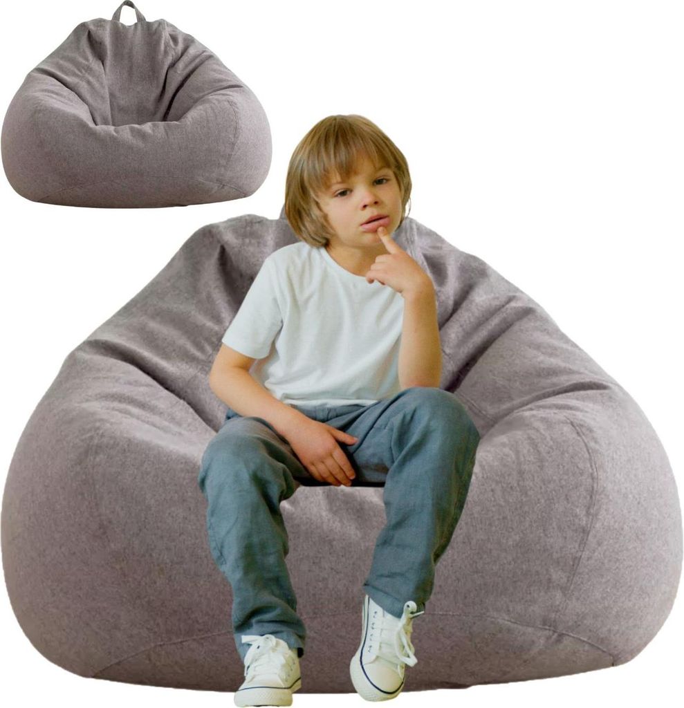 Sitzsack mit EPS-Perlen Füllung Puff Relax-Sessel Sitzkissen Bodenkissen Bean Bag 70x80x50cm 120L Dunkelgrau