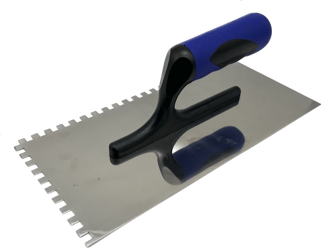 R-Zahnkelle 6mm mit Softgriff rostfrei 280x130mm Zahnspachtel Glättekelle