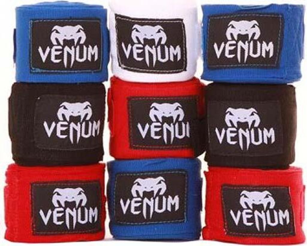 Venum EU- -0430-Red, Elastische Boxbandagen, 2,49 m (98"), Rot, Baumwolle