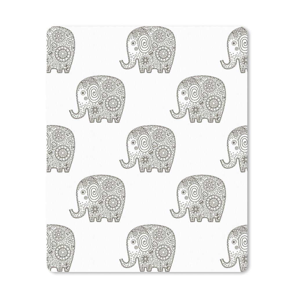 MuchoWow Mauspad Mousepad Kritzelei - Elefant - Entwurf 30x40 cm - Mousepads - Maus Mat - Pad - Mausunterlage - Mausmatten