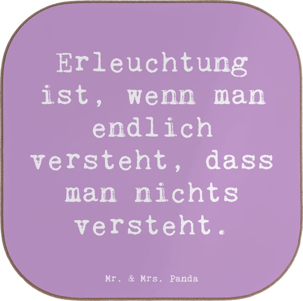 Mr. & Mrs. Panda Untersetzer für Gläser Spruch Erleuchtung Weisheit - Lavendeltraum - Geschenk, Gefühl, bieruntersetzer, gläseruntersetzer, Leu...