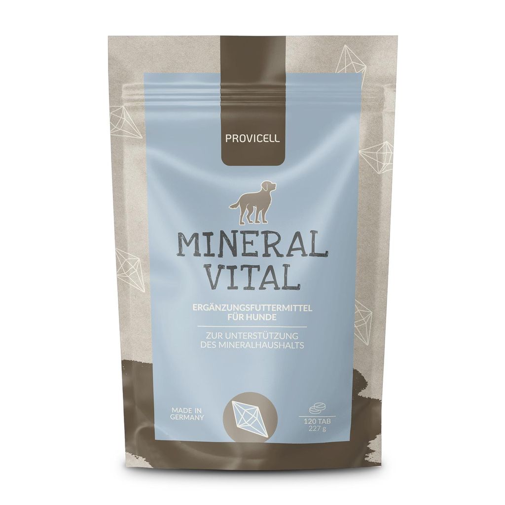 Provicell Mineral Vital für Hunde | Barf-Zusatz von Tierärzten in Deutschland entwickelt | Mineralien-Komplex mit Kalium & Magnesium I 120 Tabletten