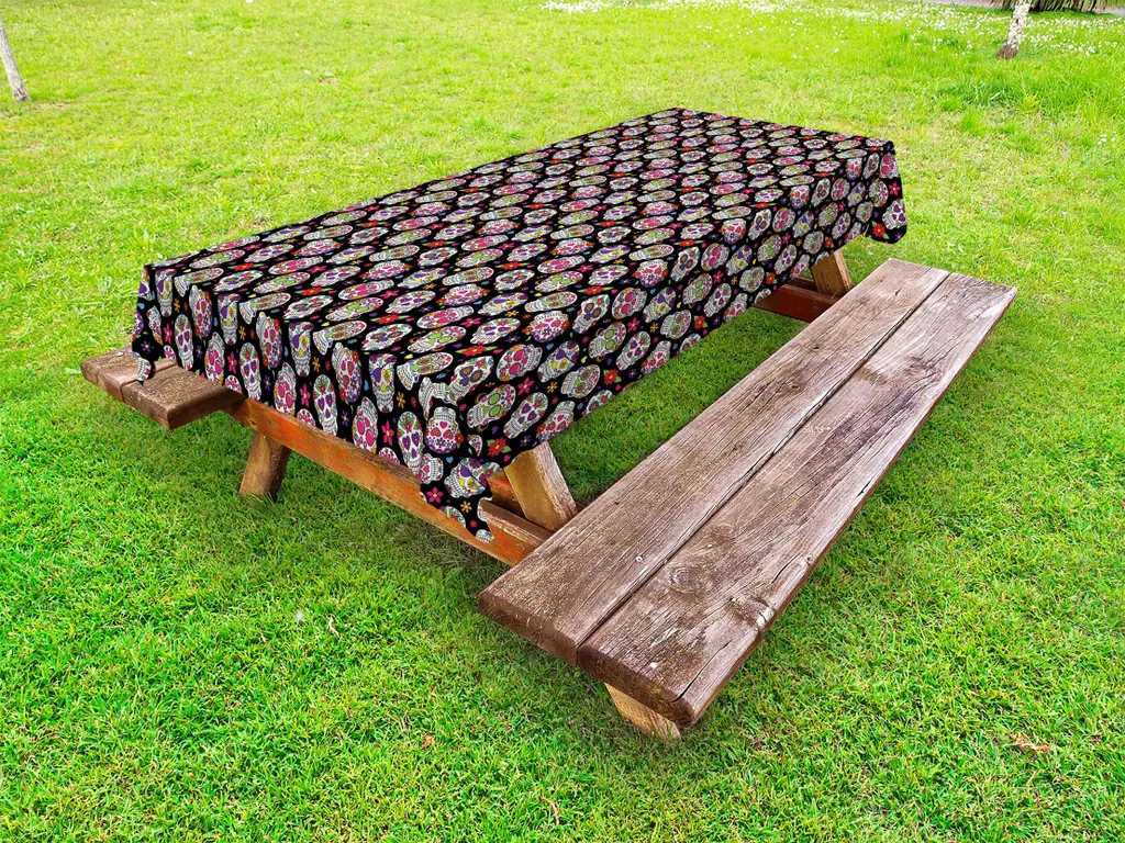 Abakuhaus Tovaglia Teschi Messicani 145x210 cm Antimacchia Esterno