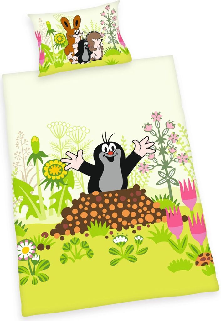 Der kleine Maulwurf Renforcé-Bettwäsche 100 x 135/60 x 40 Produktbild 