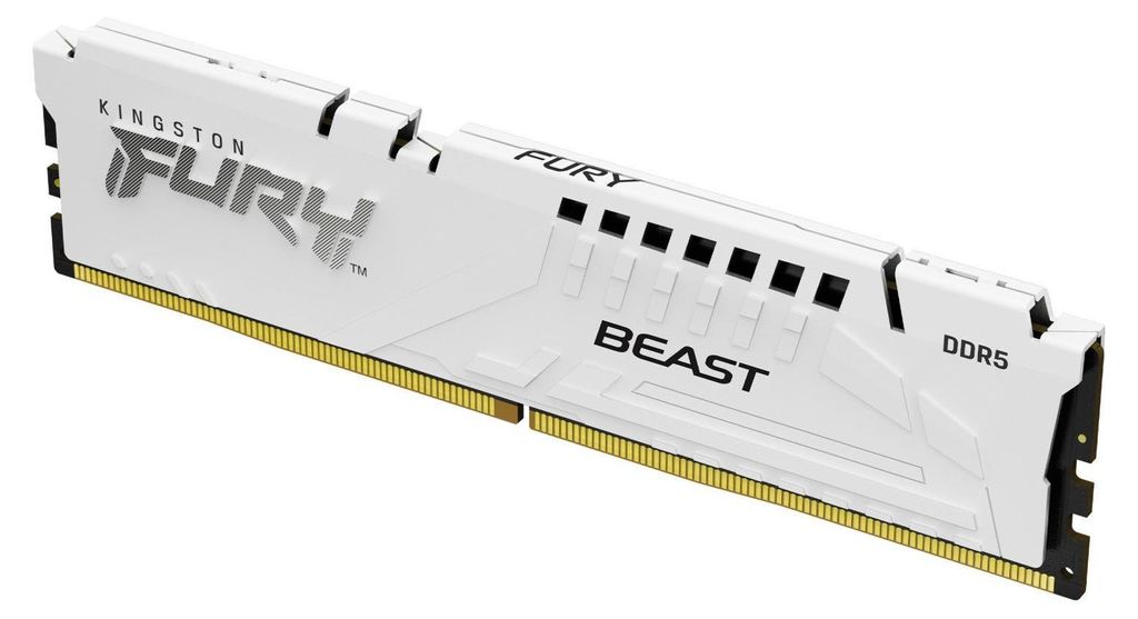 A single stick of computer RAM on a white background.