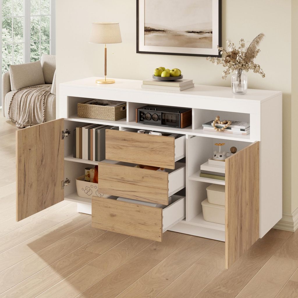 Merax Kommode Sideboard mit 3 Schubladen Und 2 Türen