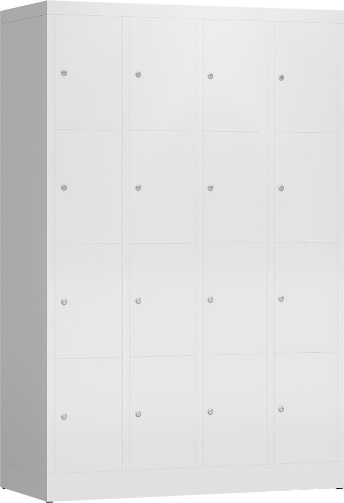 Schließfachschrank Fächerschrank 16 Fächer Spind 180x120x50cm signalweiß X-520447