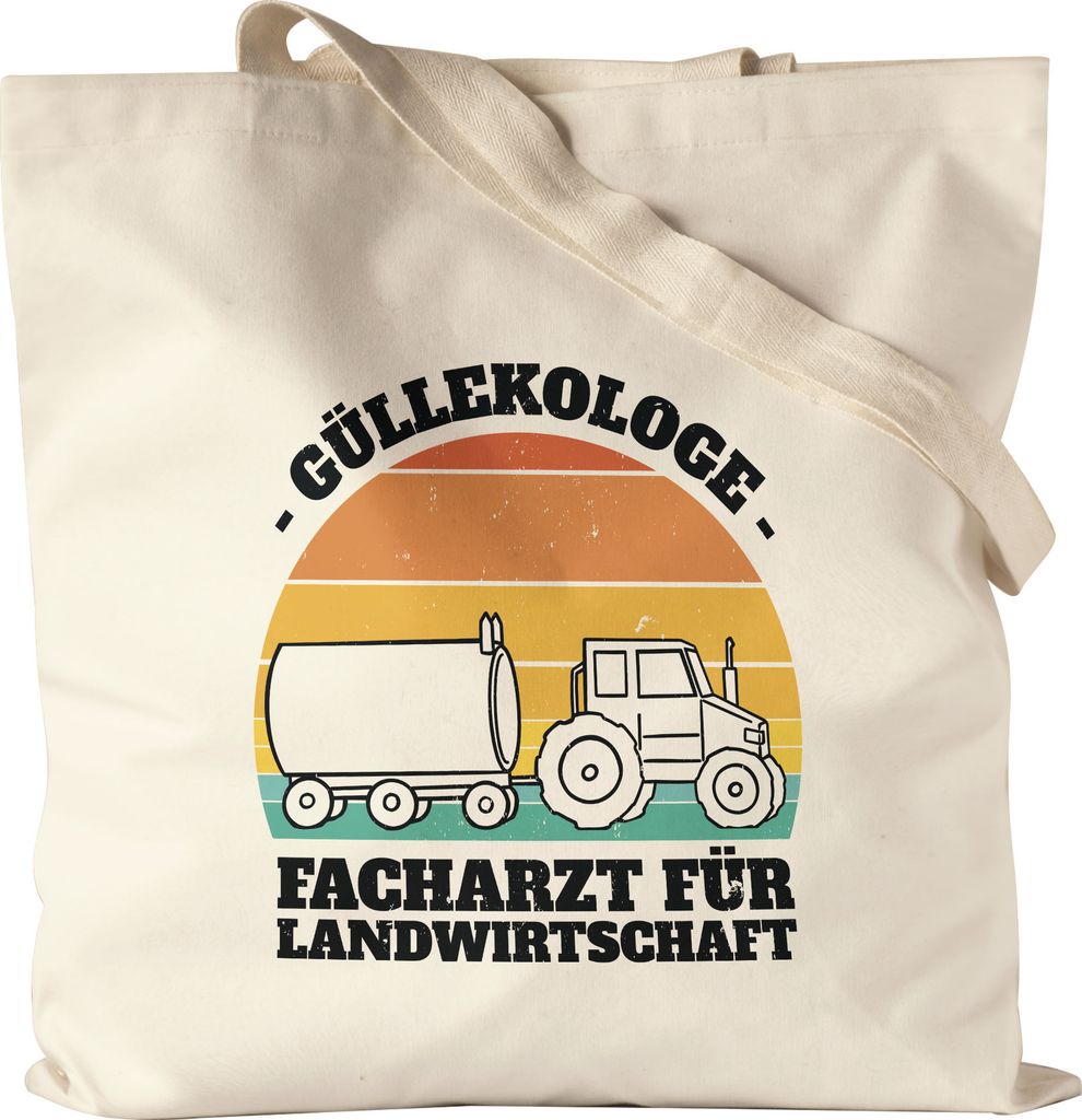 Güllekologe Facharzt für Landwirtschaft Jutebeutel Stoffbeutel Canvas Lustig Sarkasmus Landarbeit Trecker Dünger Gülle