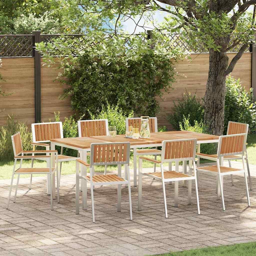 Möbel Garten Essgruppe 9 pcs Braun Teak-Massivholz - Gartentische 3334804