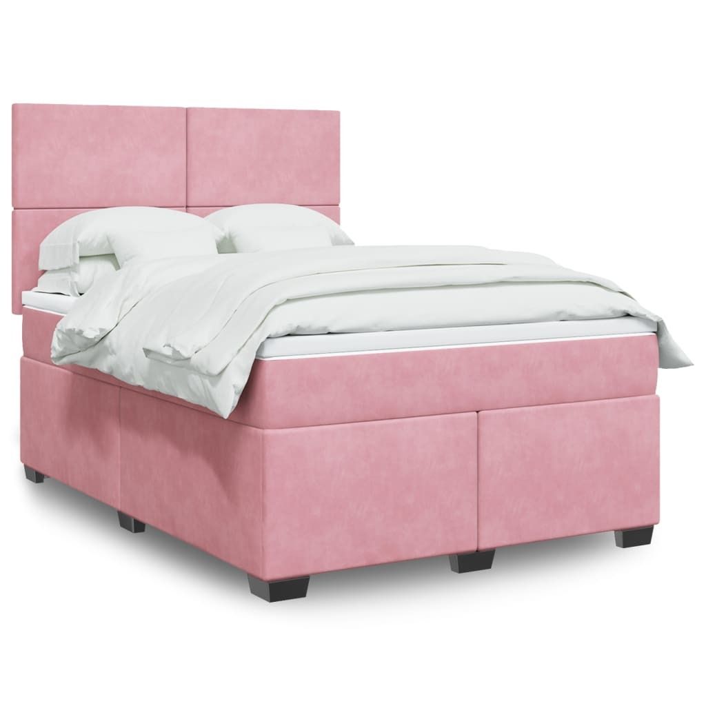 Maison Exclusive - Boxspringbett mit Matratze Rosa 160x200 cm Samt