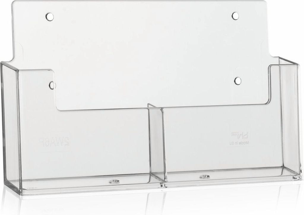 DIN A6 Prospekthalter / 2 Fächer / Wand
