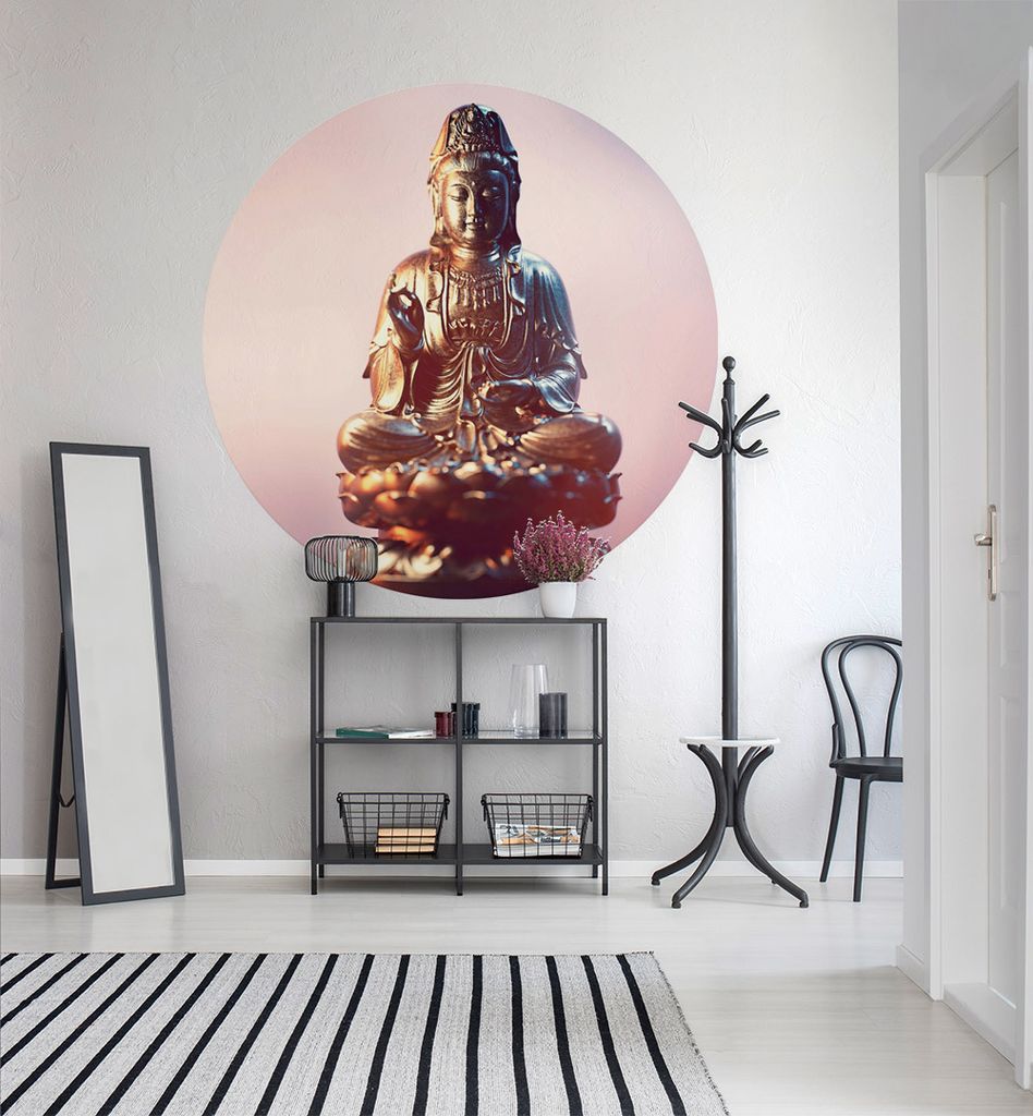 Fototapete Buddha rund, Material:Superior Vlies 350g/qm, Größe Tapete:130cm rund