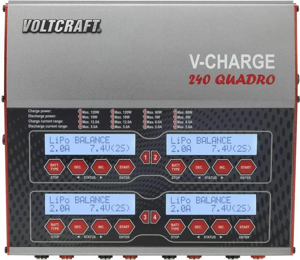 Chargeur modélisme 12V 230V Reely V-Charge 240 Quadro multi