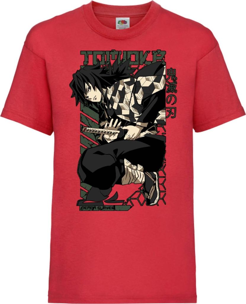 Kinder T-Shirt Demon Anime Slayer Tomioka Gyuu Tomioka Hashira, 7-8 Jahr - 128 / Rot
