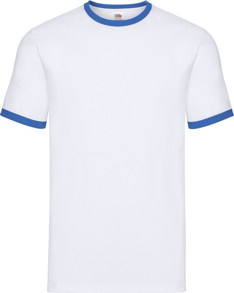 Fruit of the Loom - "Ringer" T-Shirt für Herren RW9299 (XL) (Weiß/Königsblau)