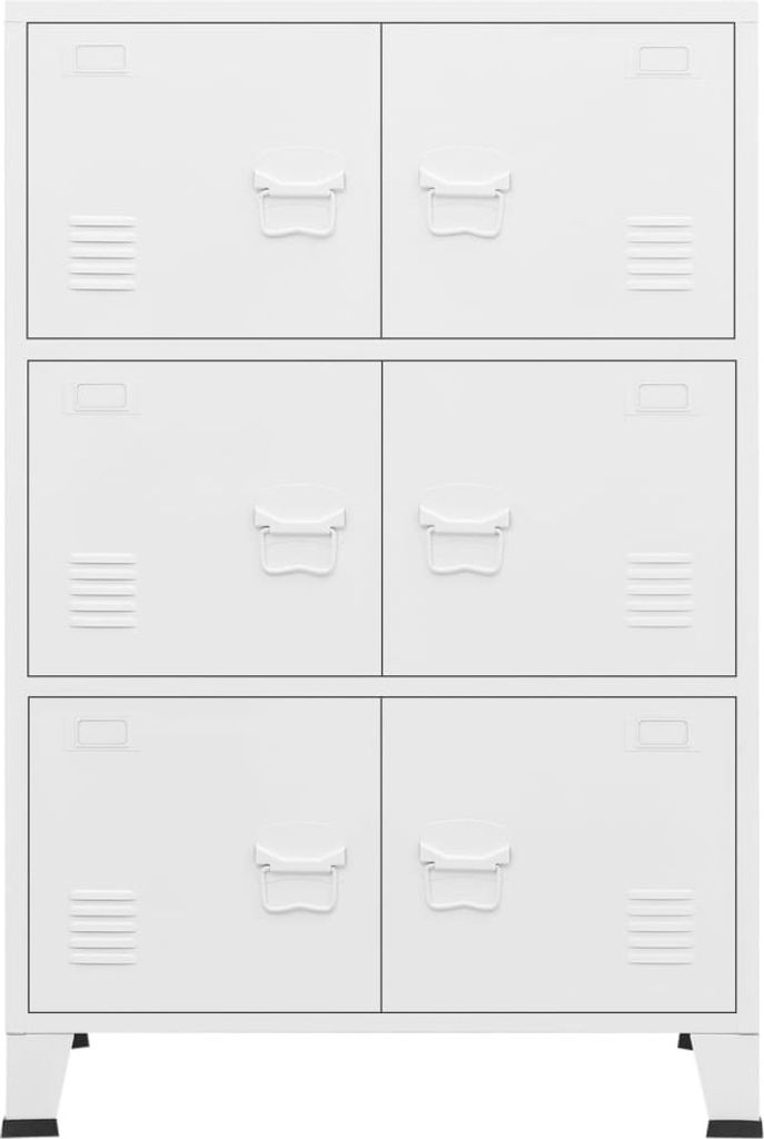 "2026 Aktion" Lagerschrank Industrial Weiß 75x40x115 cm Metall DEMöbel 1464197
