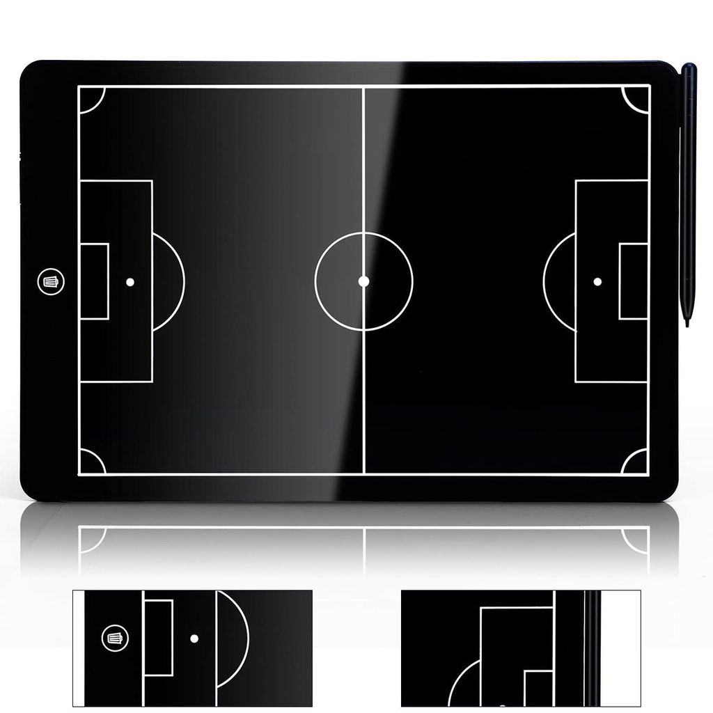 Fußball Taktiktafel 16", Elektronische Tafel mit ABS-Rahmen, wasserdicht & stoßfest, inkl. Stift, für Trainer & Spielstrategie