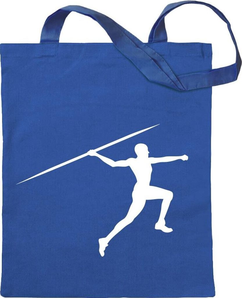 Kiwistar - Baumwolltasche - royalblau - Speerwurf Speerwerfer - Tragetasche Stoffbeutel Umhängetasche langer Henkel