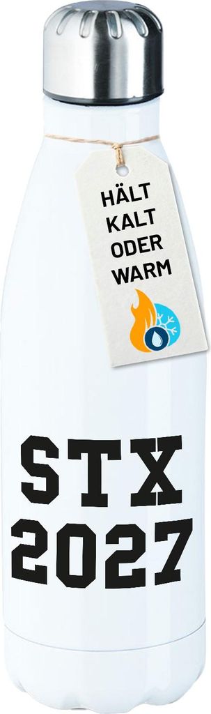 Huuraa Trinkflasche STX 2027 Abschluss Dänemark 500ml White Edelstahl Wasserflasche Trinkflasche Geschenkidee