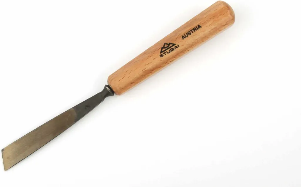 Am-Tech Scalpello Per Legno 19 Mm – Lama In Acciaio Cr-V Con Impugnatura Bicomponente – Con Tappo E Staffa