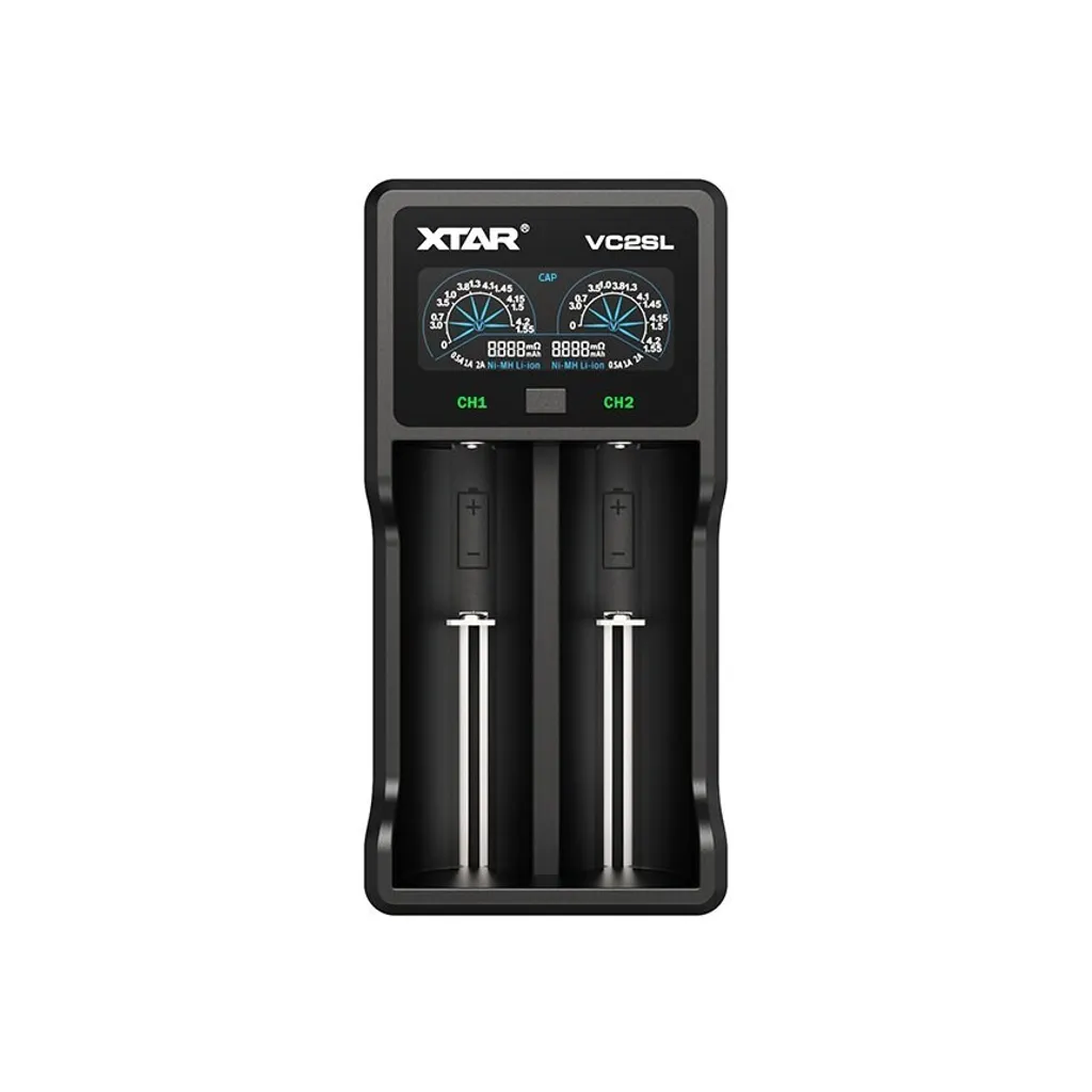 Chargeur USB Polyvalent XTAR VC2SL pour Vapotage et Lampes de Poche LED