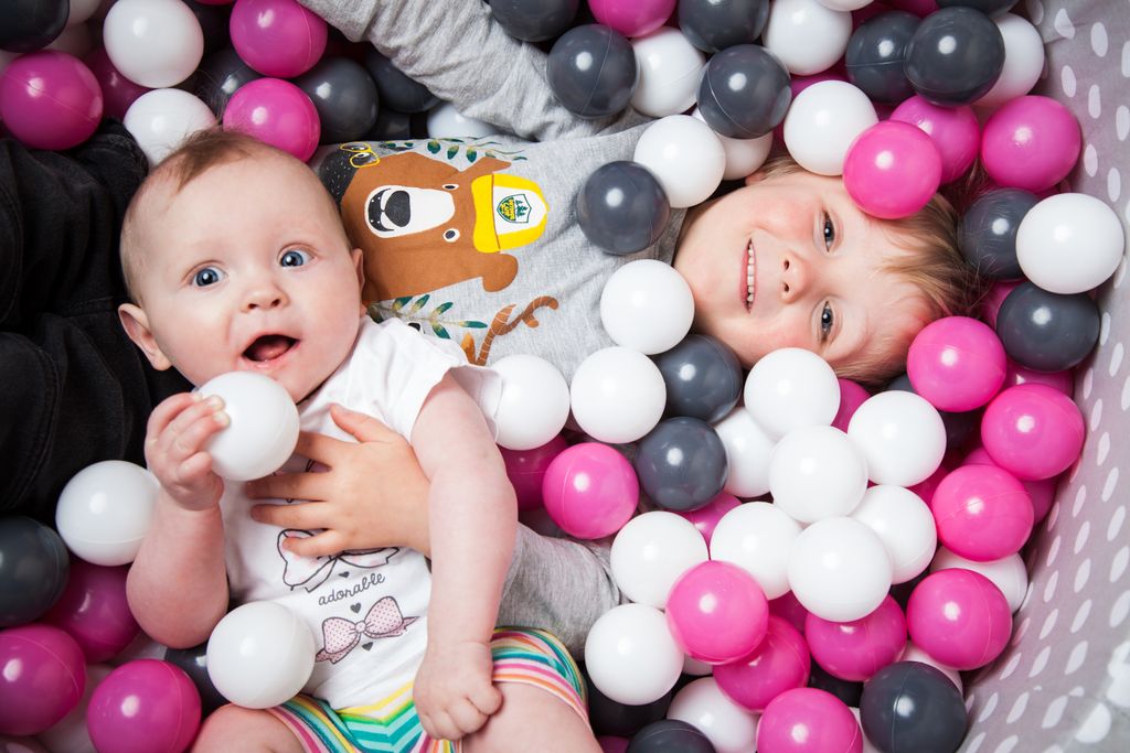 Bälleset ca. Ø6 cm - 100 balls/creme/grey/rose Produktbild 3