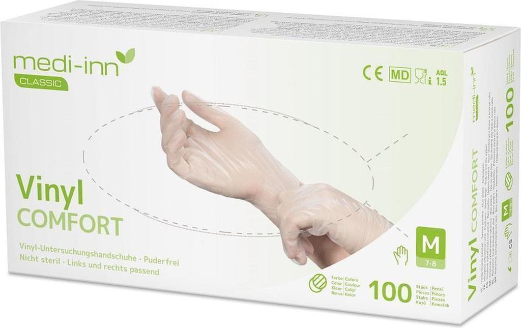 Medi-Inn Vinylhandschuhe Comfort - puderfrei - Gr. XL - 1000 Einmalhandschuhe
