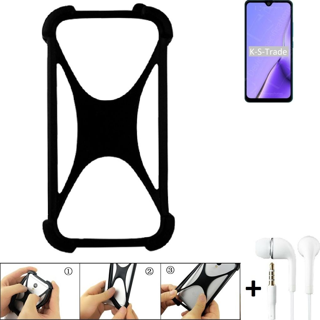 K-S-Trade Handy-Hülle + headphones kompatibel mit Cubot Note 7 Schutz-Hülle Bumper Silikon Cover Case Silikoncase Silikonbumper TPU Softcase