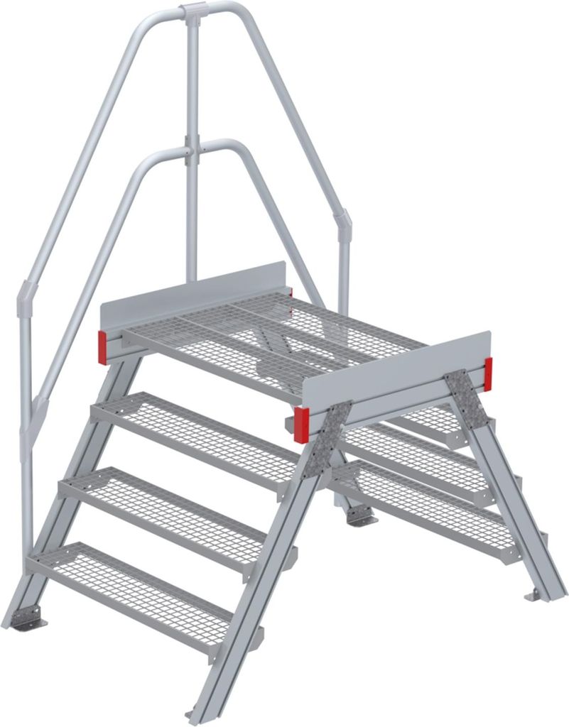 Euroline 512 Überstieg 60° 1000mm Stufenbreite 2x4 Stufen Stahl Gitterrost