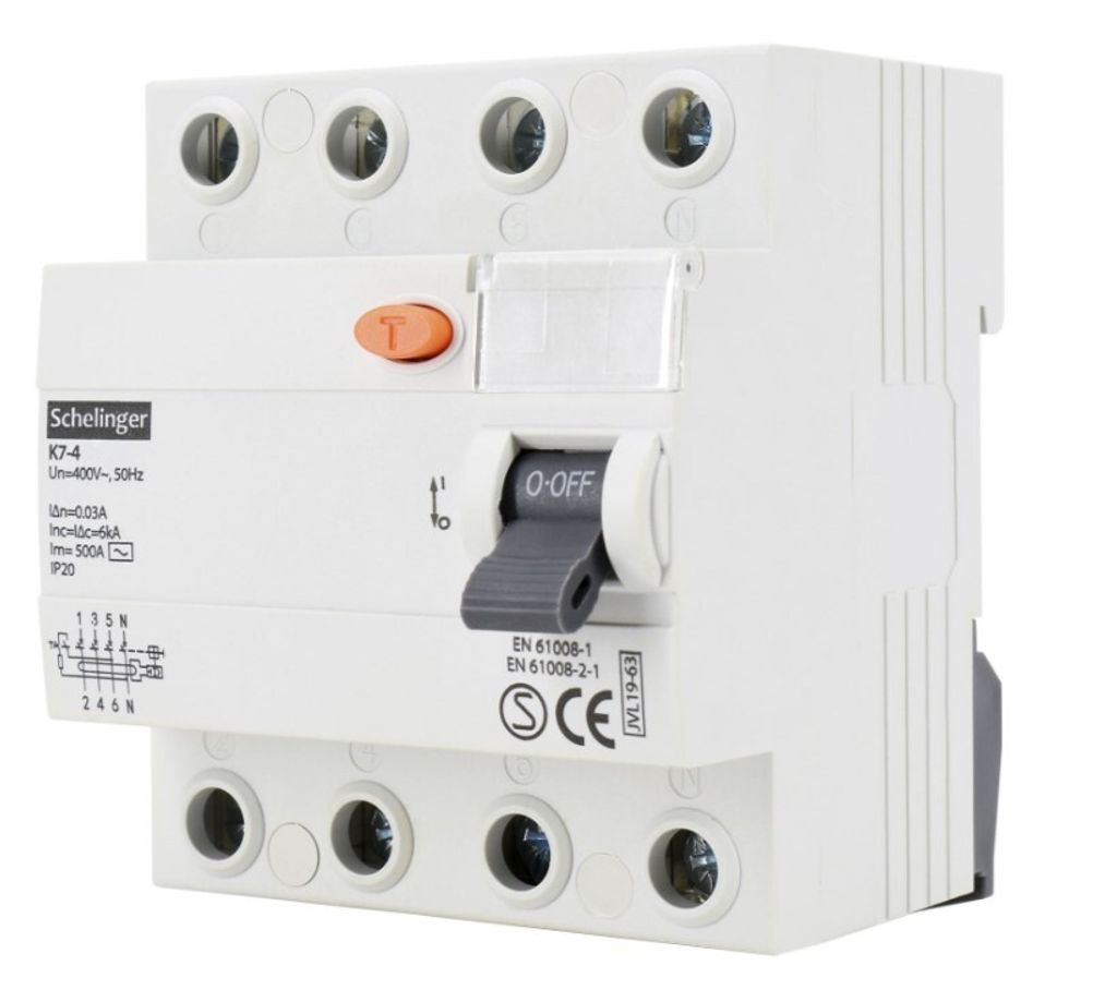 AC 4P 40A 30mA Differentialschutzschalter SCHELINGER A03-K7-4-40-030