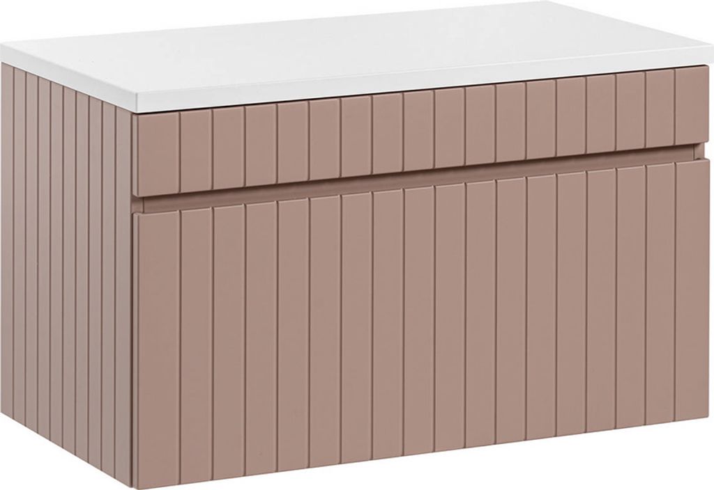 Waschtischunterschrank 80.4cm Zelie mit 1 Schublade, Rose